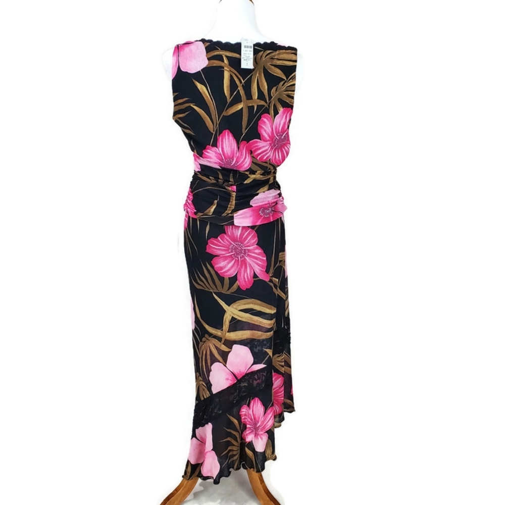 Cache Black Floral Two-Piece Skirt Set with Pink & Brown Print - Picture 3 of 16